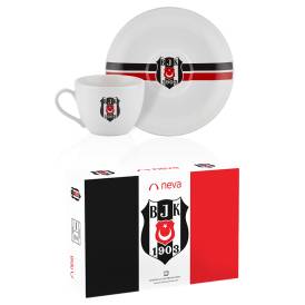 Beşiktaş Lisanslı Çizgili 2'li Çay Fincan Takımı - Thumbnail