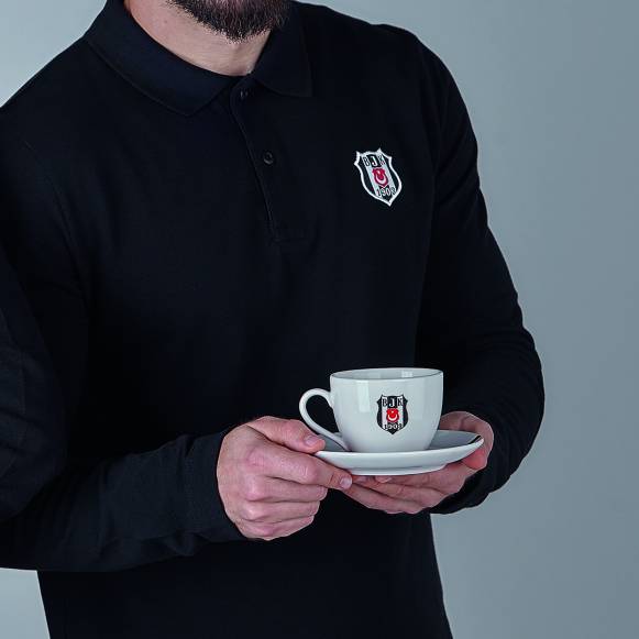 Beşiktaş Lisanslı Çizgili 2'li Çay Fincan Takımı