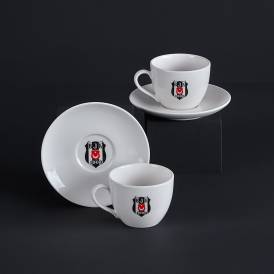 Beşiktaş Lisanslı Arma Logo 2'li Çay Fincan Takımı - Thumbnail