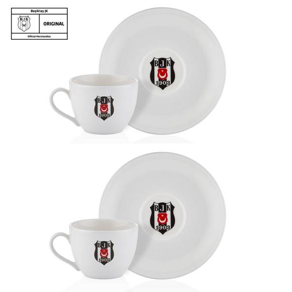 Beşiktaş Lisanslı Arma Logo 2'li Çay Fincan Takımı