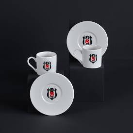 Neva - Beşiktaş Lisanslı Arma Logo 2'li Kahve Fincan Takımı