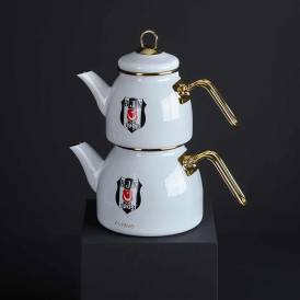 Beşiktaş Lisanslı Arma Logo Çaydanlık - Thumbnail
