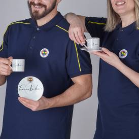 Fenerbahçe Lisanslı El Yazılı 2'li Kahve Fincan Takımı - Thumbnail