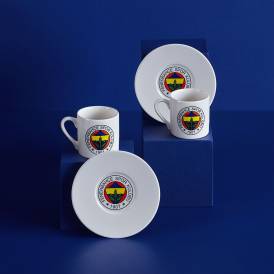 Neva - Fenerbahçe Lisanslı Arma Logo 2'li Kahve Fincan Takımı
