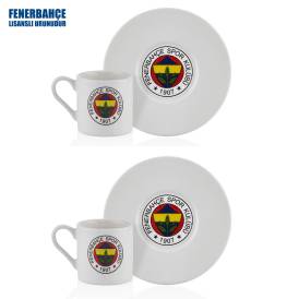 Fenerbahçe Lisanslı Arma Logo 2'li Kahve Fincan Takımı - Thumbnail