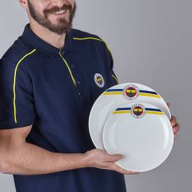 Fenerbahçe Lisanslı Arma Logo 2'li Pasta Tabağı - Thumbnail