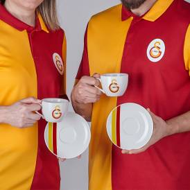 Galatasaray Lisanslı Çizgili 2'li Çay Fincan Takımı - Thumbnail