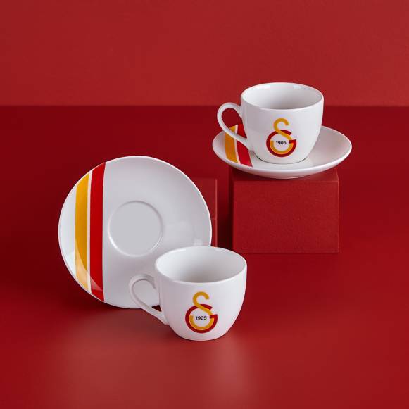 Galatasaray Lisanslı Çizgili 2'li Çay Fincan Takımı