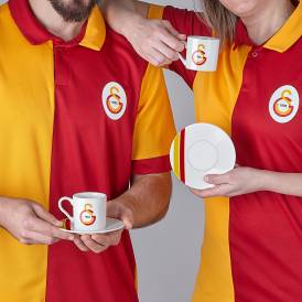 Galatasaray Çizgili 2'li Kahve Fincan Takımı - Thumbnail