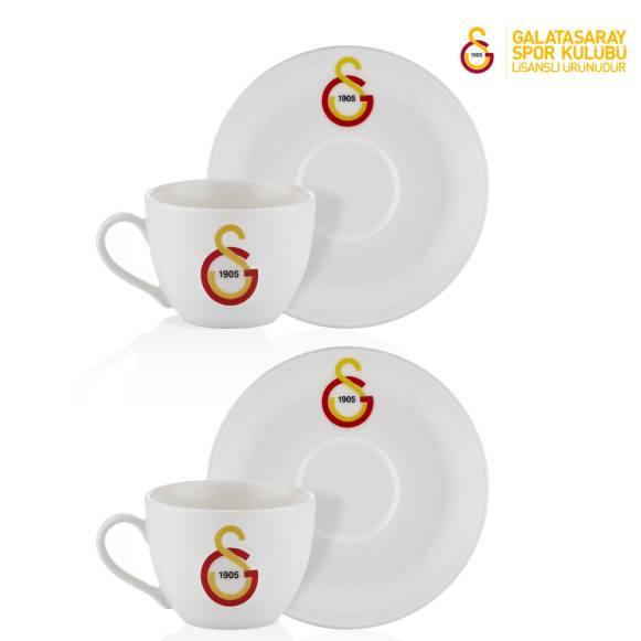 Galatasaray Lisanslı Klasik Logo 2'li Çay Fincan Takımı