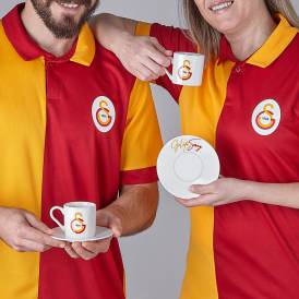 Galatasaray Lisanslı El Yazılı 2'li Kahve Fincan Takımı - Thumbnail