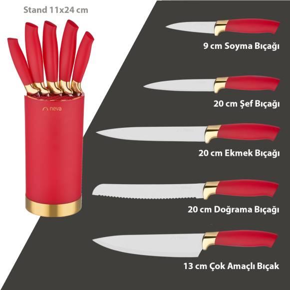Pitaya Cylinder 6 Piece Knife Set