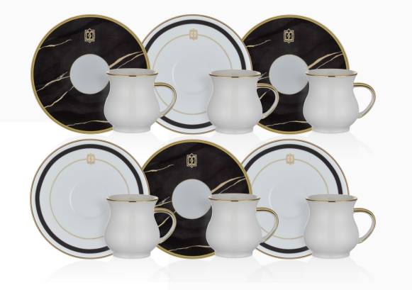 Marble Plus 6 Person Coffee Cup Set