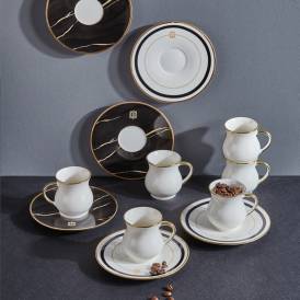 Neva - Marble Plus 6 Person Coffee Cup Set