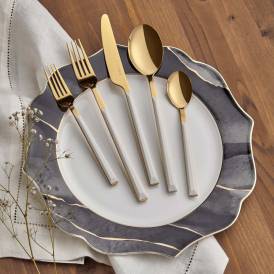 Lilium Gold 30 Piece Fork-Spoon-Knife Set - Thumbnail