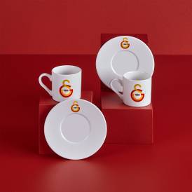 Galatasaray Lisanslı Arma Logo 2'li Kahve Fincan Takımı - Thumbnail