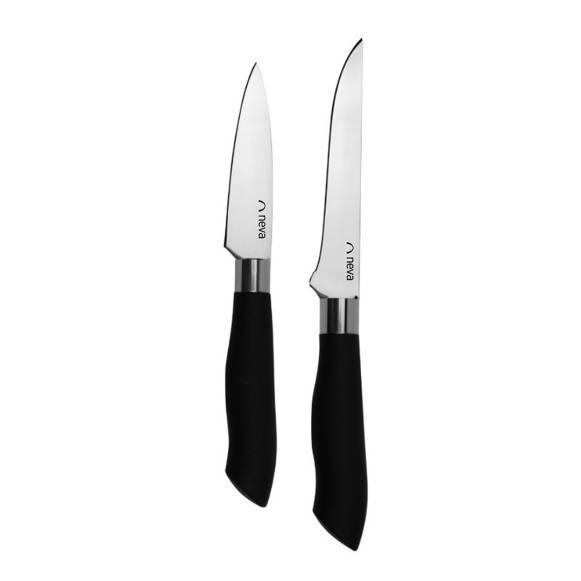2 Parça Mutfak Bıçak Seti - Siyah