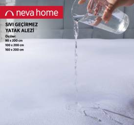Neva - Neva Home Fitted Full Kenar Su Sıvı Geçirmez Yatak Koruyucu Alez Çarşaf 160x200