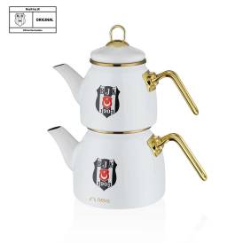 Beşiktaş Lisanslı Taraftar Arma Logo 2 Kişilik 9 Parça Kahvaltı Seti - Thumbnail