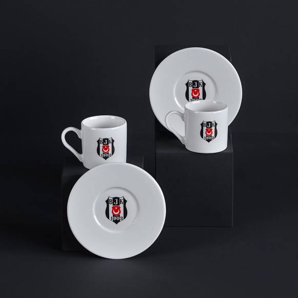 Beşiktaş Lisanslı Taraftar 2 Kişilik 6 Parça Kahve Seti